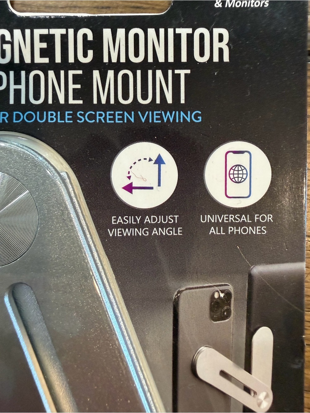 Magnetic Monitor Phone Mount - Silver - Picture 4 of 7